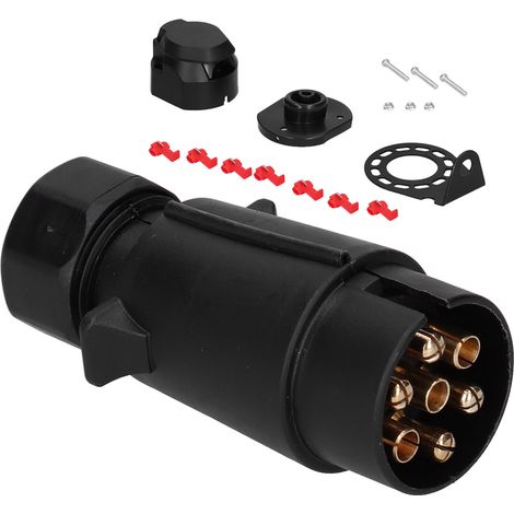Connecteur fiche 7 broches pour remorque, adaptateur de câblage cuivre, fiche plateau utilitaire, caravane, RV, véhicule utilitaire (1/5)