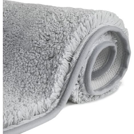 Tapis de Bain Antidérapant à Poils Longs en Microfibre, Tapis de Sol Lavable en Machine avec Microfibre Douces Absorbant l'eau pour la Baignoire, la Douche et la Salle de Bain (1/5)