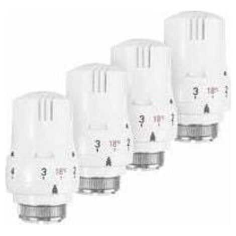 PA Lot de 4 Têtes Thermostatiques M30 x 1,5 pour Radiateur Robinet de Chauffage