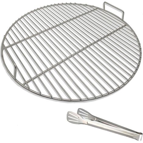 Grilles de barbecue Ronde-en Acier Inoxydable 304 avec Pince à Barbecue, 44,5 cm de diamètre, Convient barbecue boule 18" charbon de bois, Grid Accessoire barbecue portable ronde (1/5)