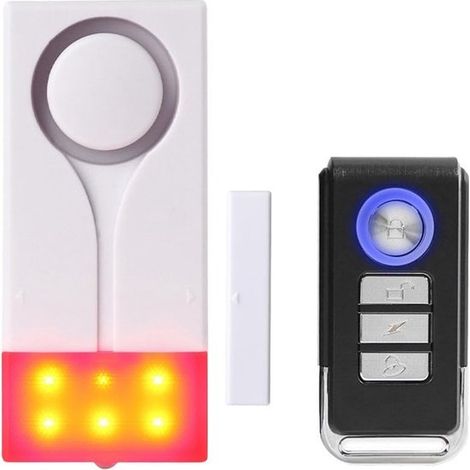 Allarme per porte e finestre con suono da 105 dB e luce intensa: sicuro e facile da usare. (1/5)