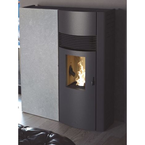 Poêle à pellet Adry 11kW pierre grise - Avec (1/3)