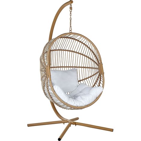 Hanging Chair with Stand ACRI PE Rattan Beige (1/5)