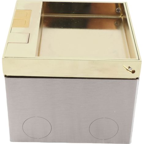 Kit de prise de sol encastrée en acier inoxydable 4000 W, avec port USB et prise à 2 broches, finition or. (1/5)