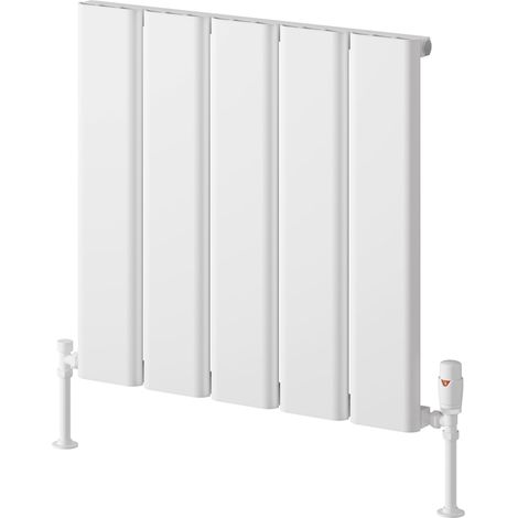 Reina Caldaro Single Horizontal Aluminium Radiator 600mm H x 620mm W - White