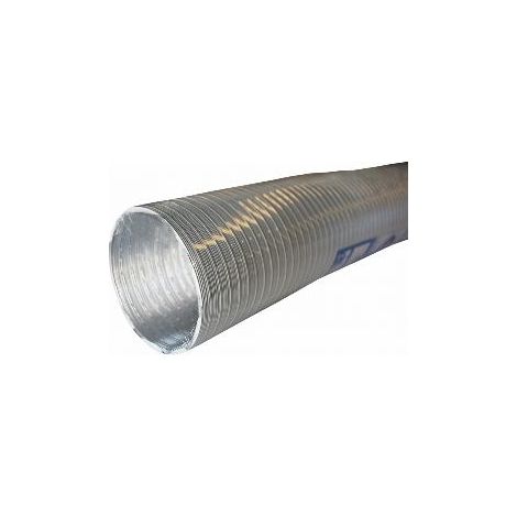 FPLUS tubo alum.flexible 120mm.blanco 1.5mt. , Tubo flexible con lámina de Aluminio corrugada en color blanco para evacuación de humos y gases de tipo domestico e industrial. Venti