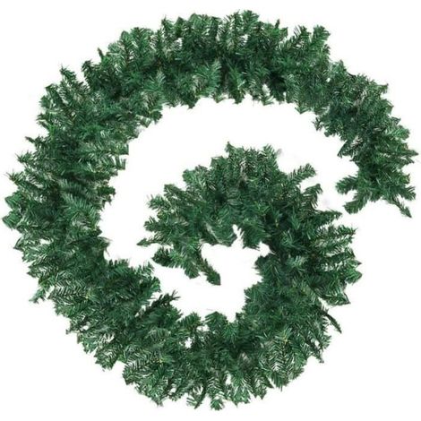 1 Guirlande de Noël, 2,7 m, PVC, Vert, 160 branches, Intérieur (1/4)