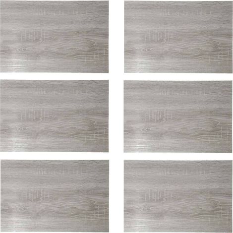 Lot de 6 sets de table rectangulaires bois gris (1/2)