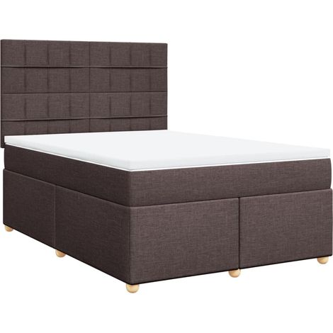 Maison Exclusive - Giroletto a Molle con Materasso Marrone Scuro 140x200cm Tessuto