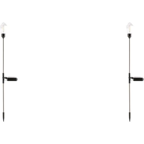 Lot de 2 lampes solaires d'extérieur LED étanches pour jardin, allée, paysage, cour, pelouse, clôture, décoration (étoile à cinq branches) (1/5)