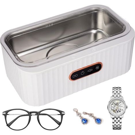 Appareil de nettoyage à ultrasons,appareil de nettoyage de lunettes 45 kHz avec 4 modes,appareil à ultrasons portable,réservoir de 400 ml (1/5)