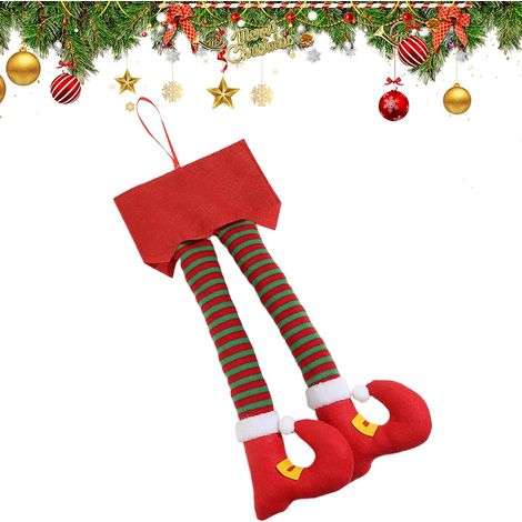 Décorations De Coffre De Voiture Décorations De Jambe du Père Noël Jambes De Père Noël Pour Sapin Pour Décoration Sur Sapin De Noël, Maison, Automobile, SUV, Camion, Moto, Camping-car, (1/5)