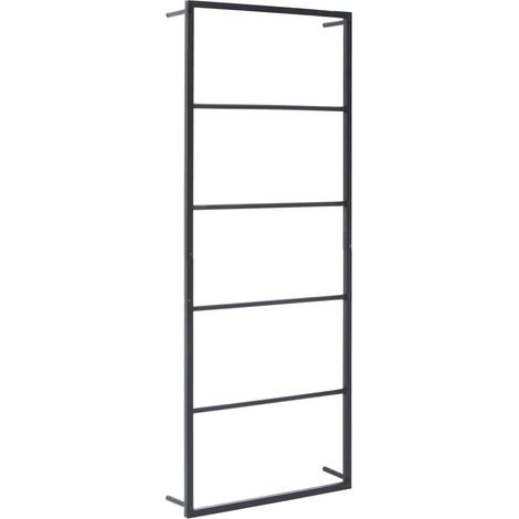 Portasciugamani da parete portaoggetti da bagno portasciugamani interno casa 115 cm acciaio nero 020001649