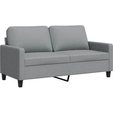Divano a 2 Posti  Sofa Grigio Chiaro 140 cm in Tessuto (1/5)