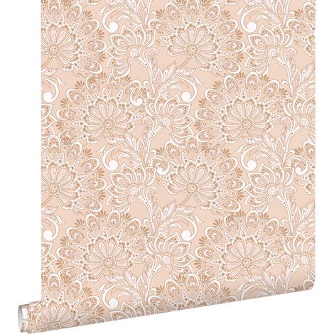papier peint fleurs vintage beige - ESTAhome (1/5)