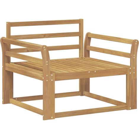Outdoor Middle Sofa Solid Acacia Wood White vidaXL (1/5)