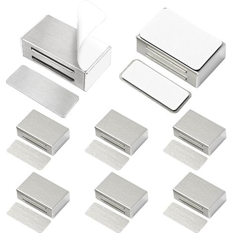 Lot de 8 verrous magnétiques autocollants pour portes de placard, verrous magnétiques pour portes (1/5)