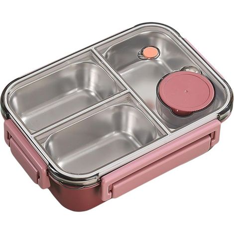 Boîte à lunch en acier inoxydable 304 avec séparateurs, portable (1/5)
