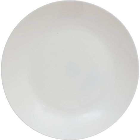 Lot de 6 Assiettes Plates en Verre "Louise" 25cm Blanc