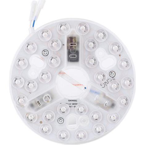 Crezuo 5,3-Zoll-LED-Deckenventilator-Ersatzset, 3000 K, 4200 K, 6500 K, dimmbar, 15 W, rund, 95–265 V