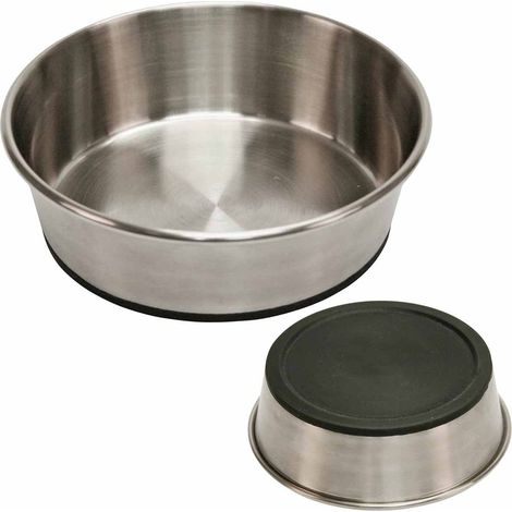 gamelle en Acier Inoxydable, Ronde, argentée/Noire, Ø 13,5 x 4,5 cm, 425 ML, Acier Inoxydable, antidérapante (1/5)