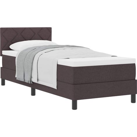 Box Spring Bed with Headboard Dark Brown 80 x 200 cm Fabric vidaXL