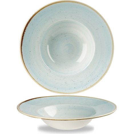 Assiette creuse à large bord en porcelaine Stonecast couleur uf de canard - 240 mm - Finedine (1/5)