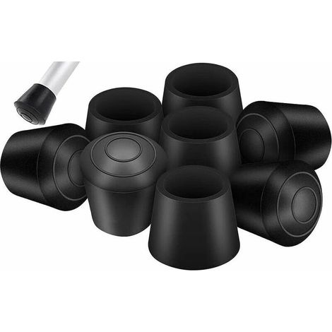 Lot de 8 embouts de protection pour pieds de chaise Caoutchouc noir Diamètre intérieur 20 mm Protection des sols contre rayures (1/5)