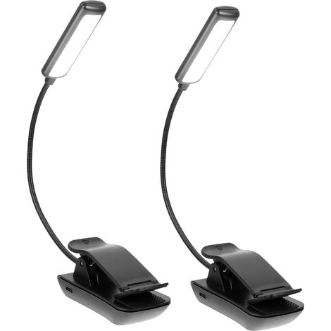 Lampe à Pince LED Noire pour Lecture et Musique, Design Équilibré (1/5)