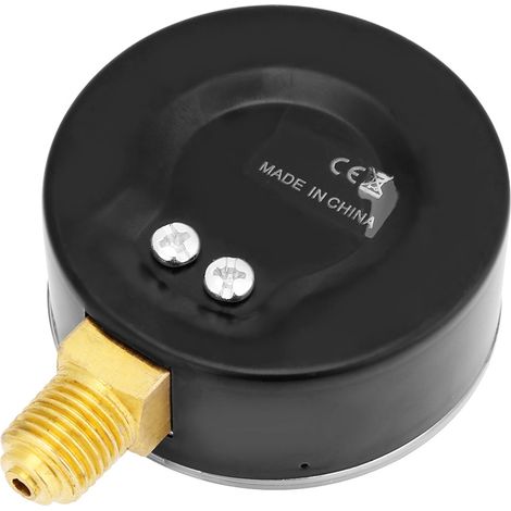 Manomètre latéral air huile eau 1/4 pouce NPT 0-10 bars pour compresseur et vérin (1/5)