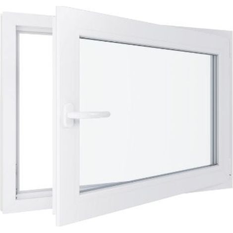 Finestra in PVC - Triplo vetro - Bianco - 1000 mmx400 mm cm