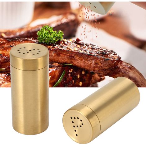 Bouteilles à épices en acier inoxydable Gold SP, pots à sel et poivre, pots à condiments, récipients à épices, flacons à épices (1/5)