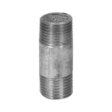 Instalación de tubería roscada de doble cara Tycner de 1 x 400 mm en acero galvanizado.