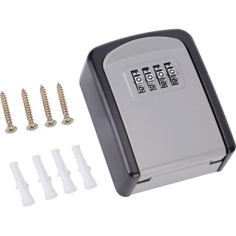 boîte de rangement-Coffret de sécurité mural à clé avec code à 4 chiffres, aluminium, 9.5cm (1/4)