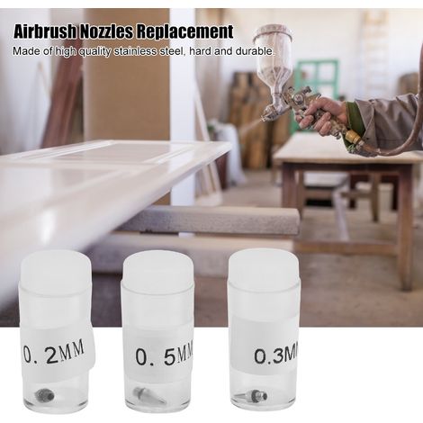 3 Stück 0,2 mm, 0,3 mm, 0,5 mm Airbrush-Düsen und Nadelspitzen als Ersatzzubehör (1/5)