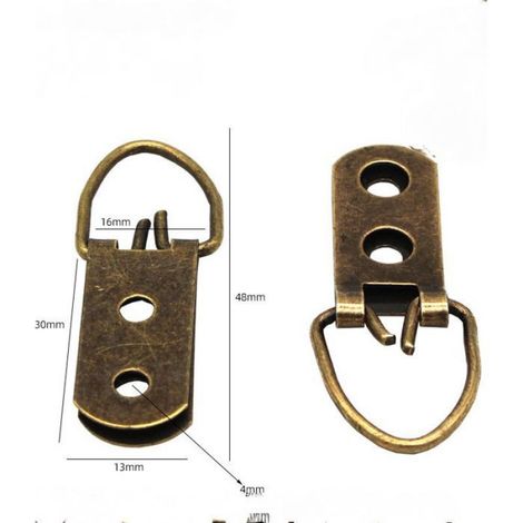 Crochet Rétro - Œillet En Cuivre Bronze - Pour Tableaux Miroirs Meubles Anciens - Lot De 20 Pièces (1/5)