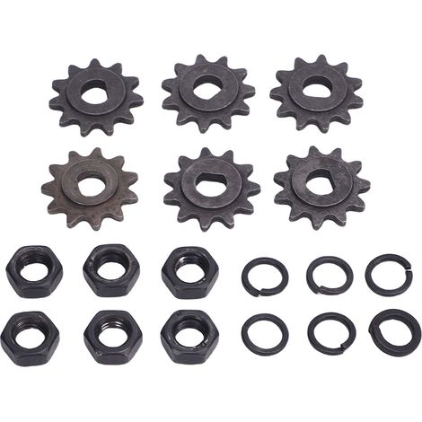 Pignon moteur à chaîne 25H, diamètre intérieur 10 mm, pignon moteur en métal haute résistance avec écrou à trou en D et ressort (1/5)