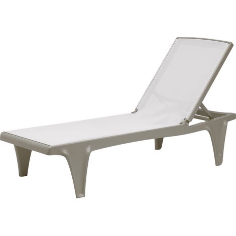Bain de soleil, Bain de soleil Tahiti taupe ajustable Blanc en Plastique, Scab design