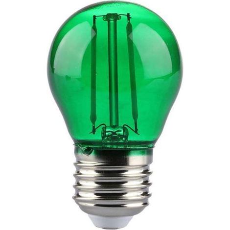 Bombilla LED V-TAC E27 de 2 W, filamento G45, verde (1/5)
