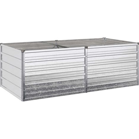 vidaXL Cama de Jardín Elevada Plateado 160 x 80 x 55 cm galvanizado (1/2)