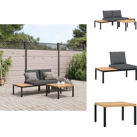 Salon de jardin 3 pcs avec coussins noir aluminium - Salon De Jardin - Meuble De Jardin - Canapé Extérieur - Set Salon De Jardin - Mobilier De Jardin (1/5)