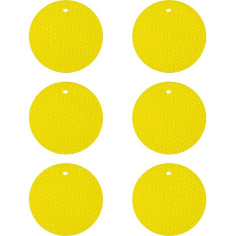 Dessous de verre en silicone pour boissons – antidérapants, antiadhésifs, restent en place, plateau profond – évitent d'endommager les meubles et les plateaux de table (Jaune) (1/5)
