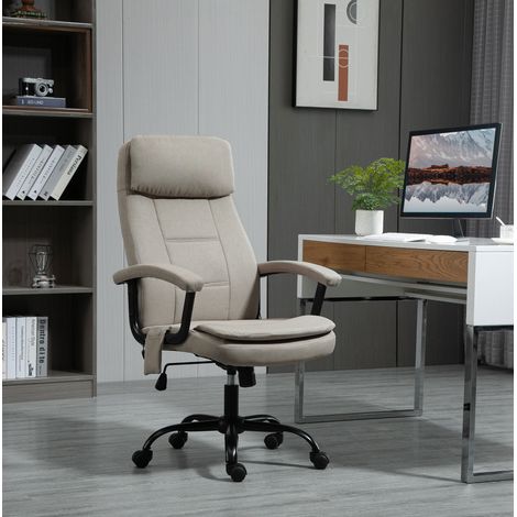 chaise bureau massage ergonomique beige 63 70 112 OKMYHOME (1/4)