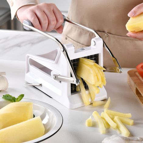Cortador de patatas fritas multifuncional - Utensilio de cocina de acero inoxidable negro (1/3)