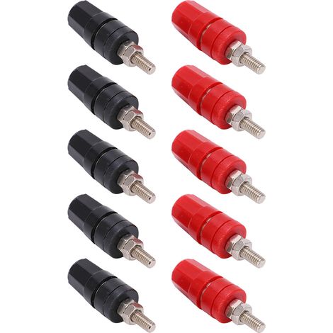 Bornier fileté M4 avec trou φ4,00 mm, couleur rouge et noire, pour instruments électroniques, avec un courant nominal de 24 A (24,320). (1/5)