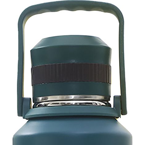 Isolierte 1500-ml-Flasche, auslaufsicher, großes Fassungsvermögen, doppelwandig, Edelstahl, ideal für Camping (grün). (1/5)