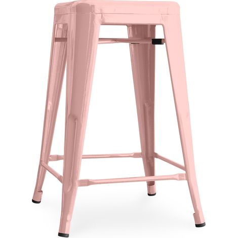 Bar Stool - Industrial Design - 60cm - New Edition - Stylix Pastel orange