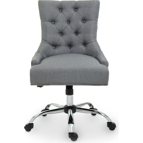 Premier Housewares Anita Grey Fabric Home Office Chair (1/5)