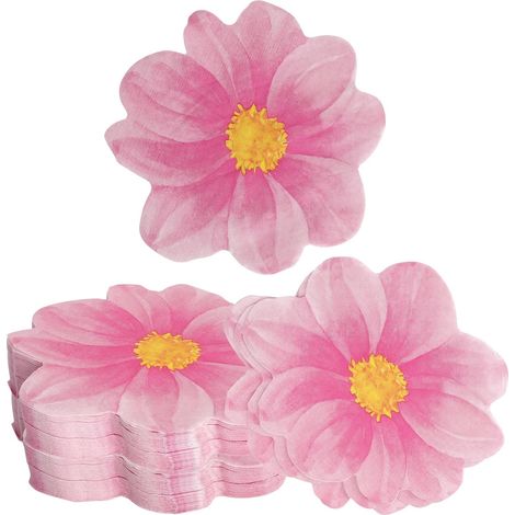 Lot de 50 serviettes de table roses à 4 plis, en forme de fleur, pour mariage, fête prénatale, anniversaire, fête d'été, décoration de table (1/5)