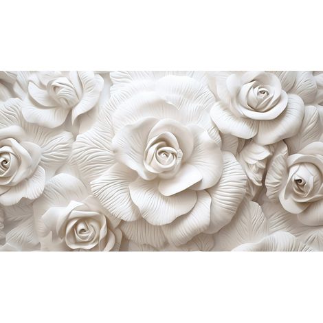 Papier peint panoramique - Fleurs 3D - 130 cm x 73 cm (1/2)